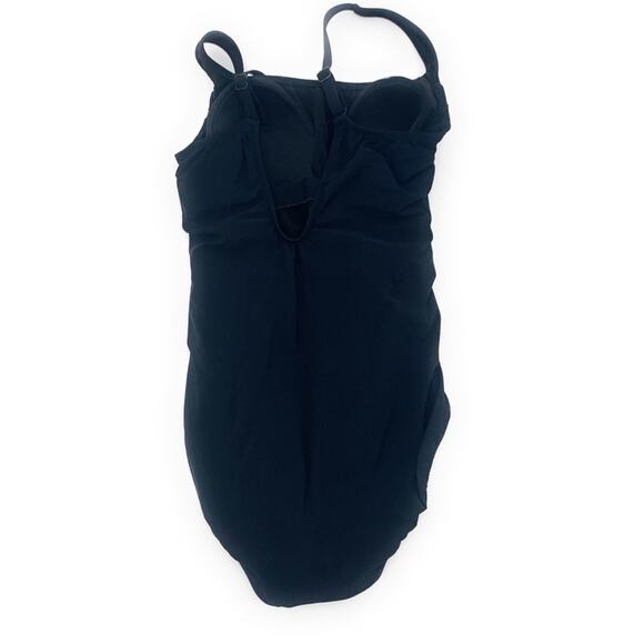 Profile by Gottex Slimming Side Lace Solid Black One-Piece Swimsuit NWOT 8 - Picture 5 of 7